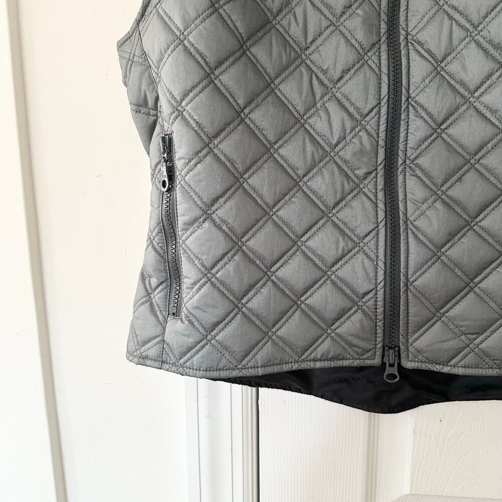 Pikeur Silver Grey Quilted Equestrian Preppy Riding Full Zip Vest Women 10 - Picture 3 of 12